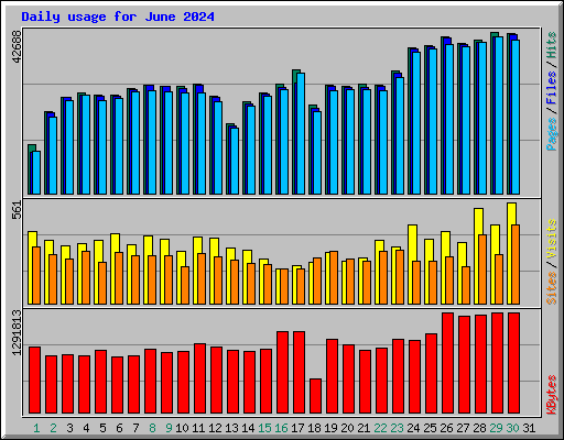 Daily usage for June 2024