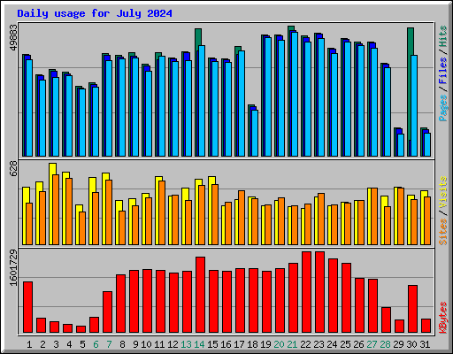 Daily usage for July 2024