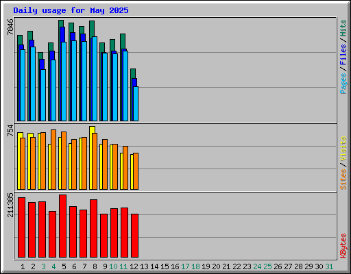 Daily usage for May 2025