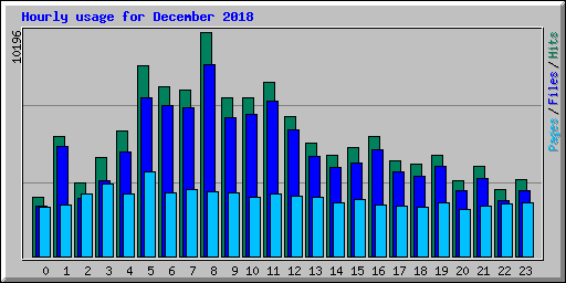 Hourly usage for December 2018