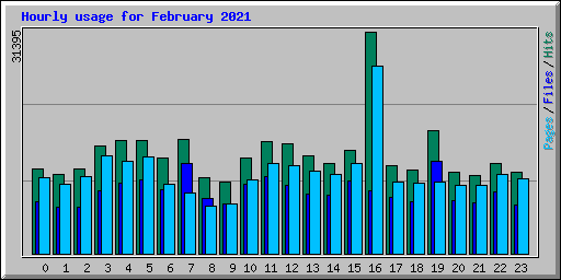 Hourly usage for February 2021